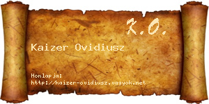 Kaizer Ovidiusz névjegykártya